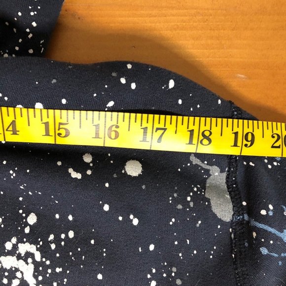 Abercrombie & Fitch Mens Large Blue White Paint Splatter Pullover Hoodie Art Y2K - Picture 13 of 15